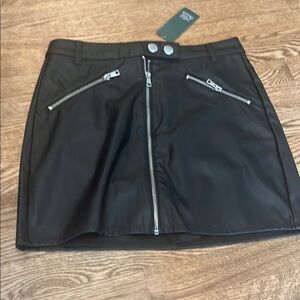 Black Leather Mini Skirt